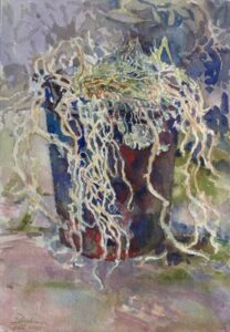 Afbeelding van het kunstwerk "Oost Indische kers 9 het laatste blad"